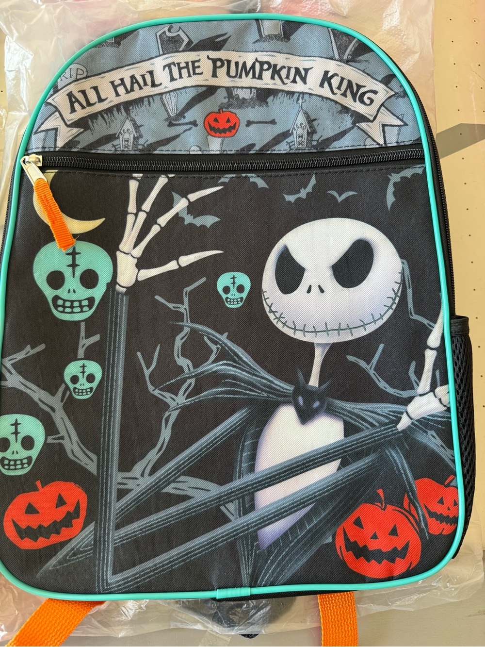 All Hail The Pumpkin King Jack Skellington Backpack - Black & Teal